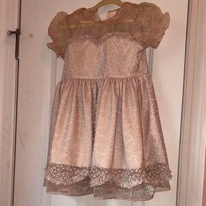 Charming Lace Kids Dress in Soft Pink